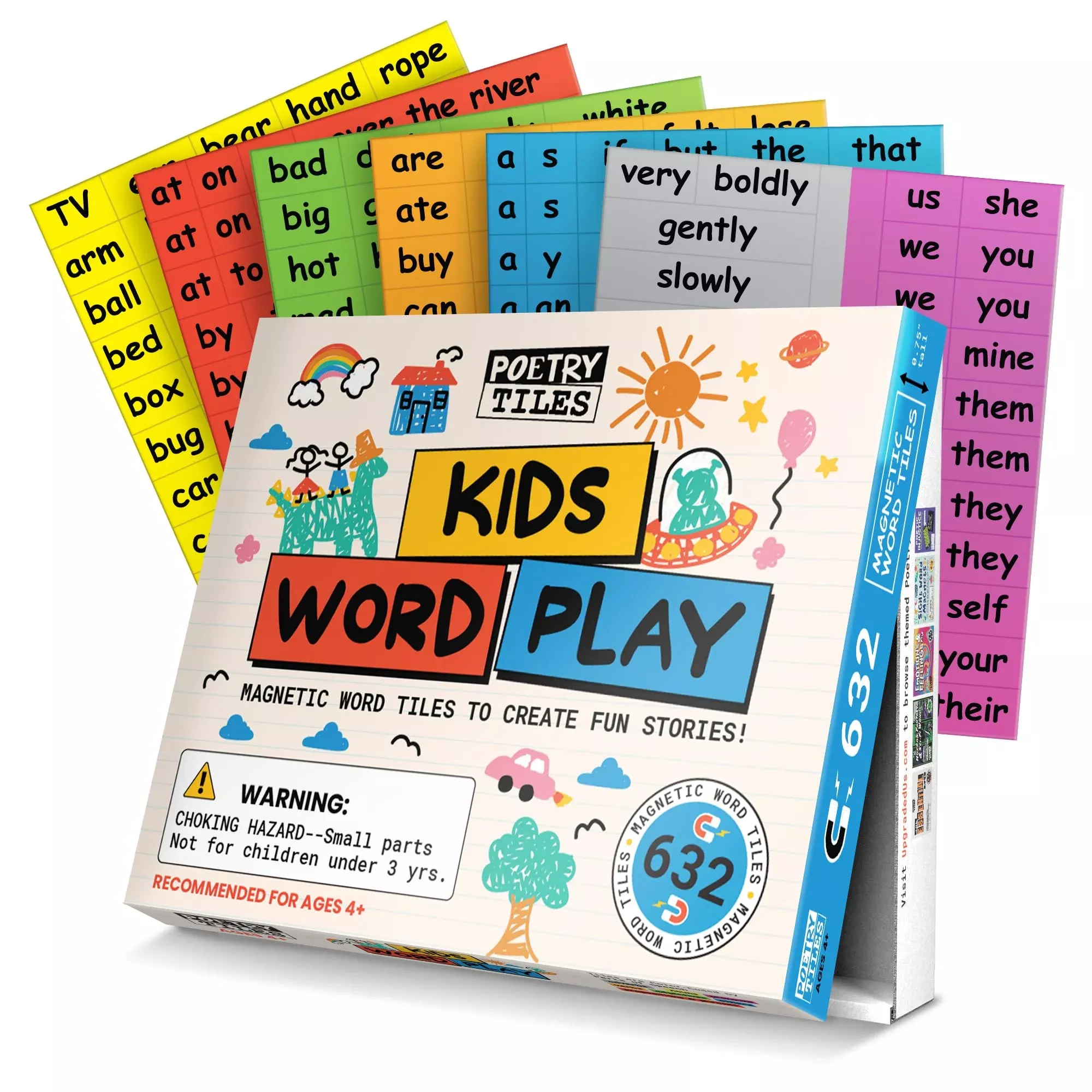 Poetry Tiles Magnetic Language Building Kit, 632 Pieces, Yellow