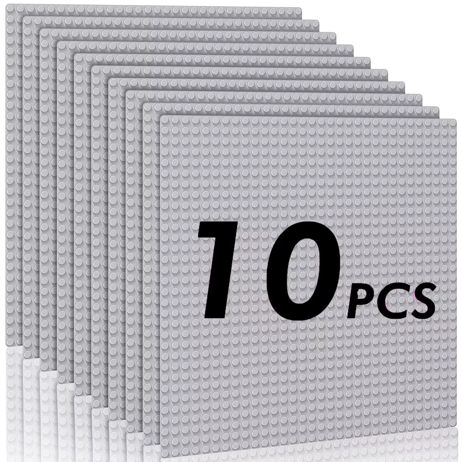 Pokiiulk Classic Baseplates 10" x 10" Gray - Pack of 10