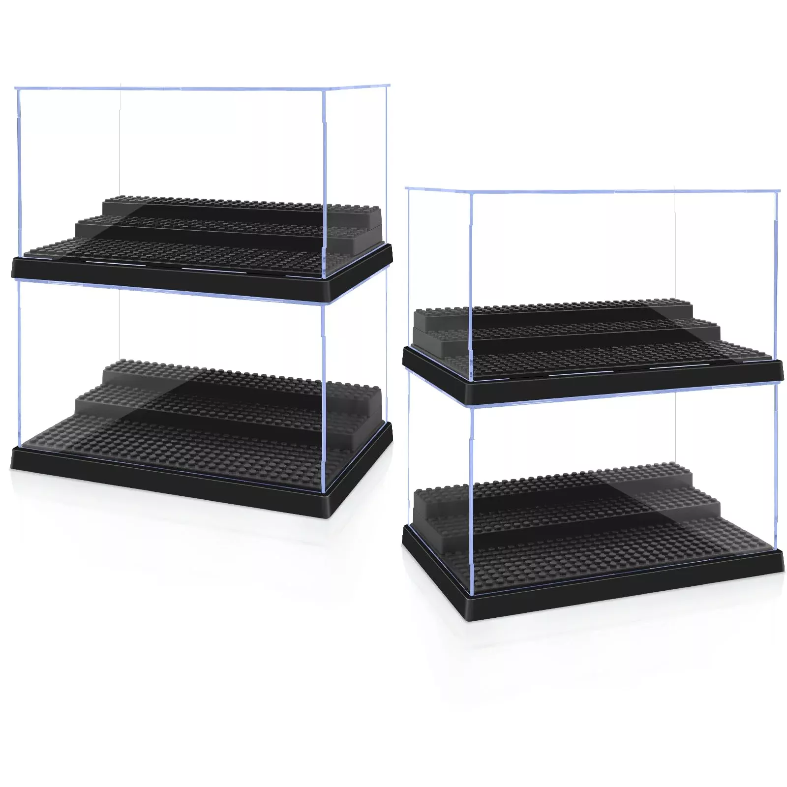 Pokiiulk Minifigure Display Case for 35 Figures, 4 Pack, Black