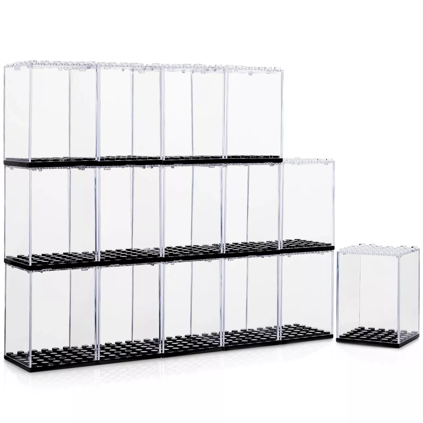 Pokiiulk Minifigure Display Case for Lego - Small - Black Acrylic