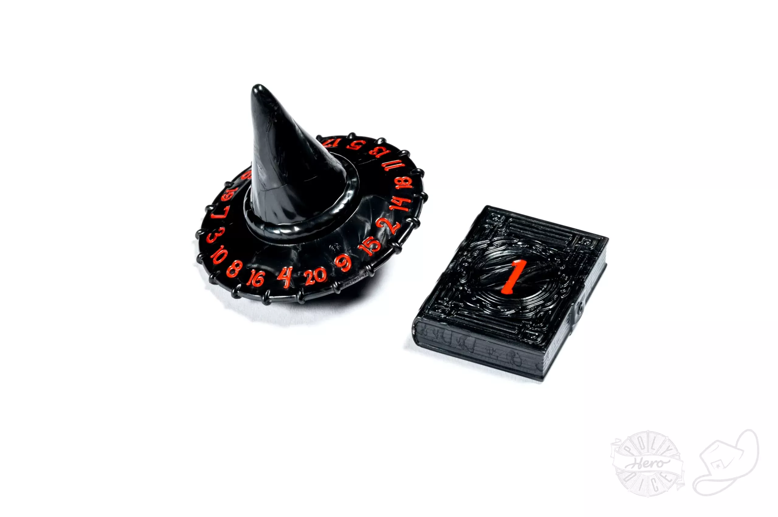 PolyHero Wizard d20 Hat & d2 Spellbook - RPG Dice Set