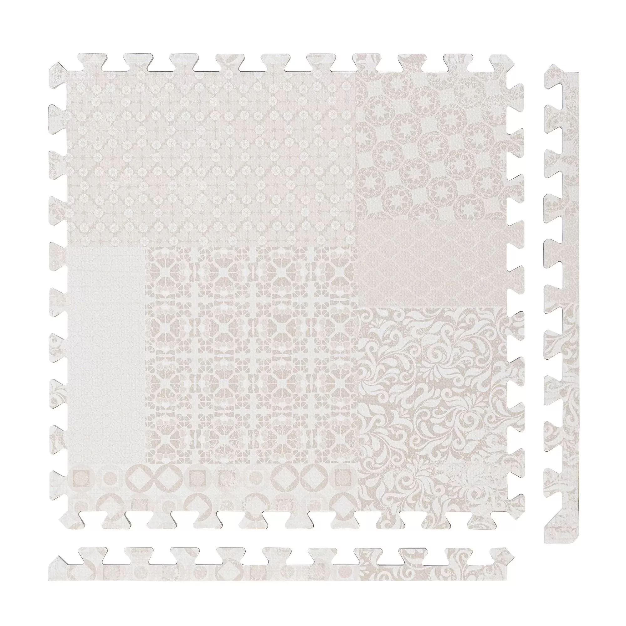 PopsyKosy Large Foam Play Mat - Totem Beige, Safe & Waterproof