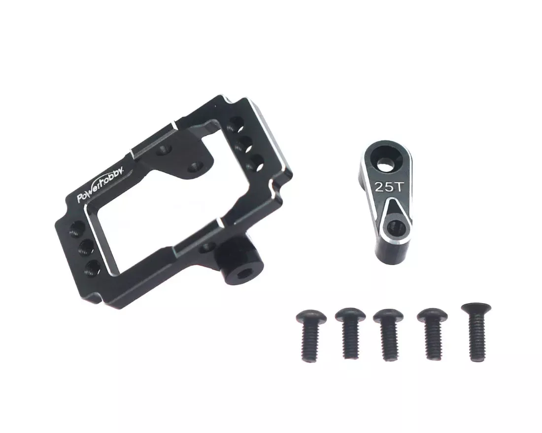 Power Hobby 5700 Black Aluminum TRX-4M Servo Mount