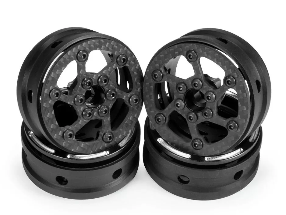 Powerhobby 5854 1.9" Carbon Fiber Lightweight Beadlock Wheels 4 Pack
