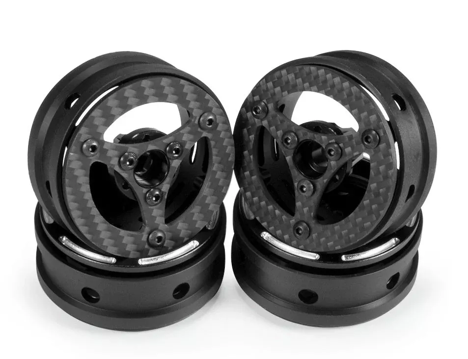 Powerhobby 5855 1.9" Carbon Fiber Lightweight Beadlock Wheels 4 Pack