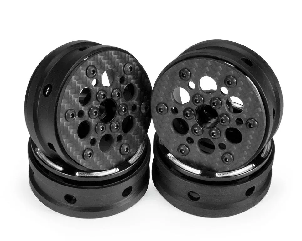 Powerhobby 5856 1.9" Carbon Fiber Lightweight Beadlock Wheels 4 Pack