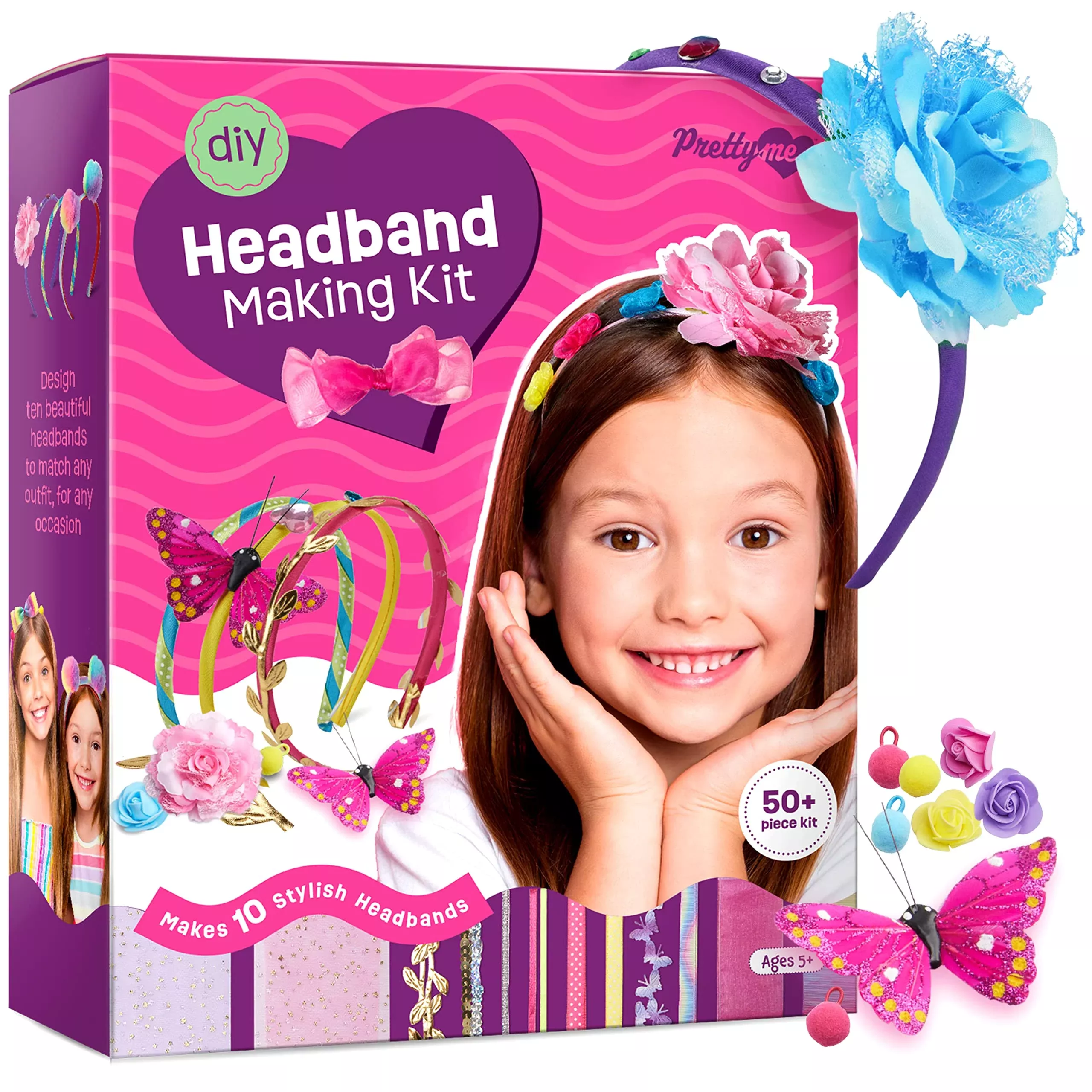 Pretty Me Headband-making Kit for Kids, Multicolor, 50+ Pieces