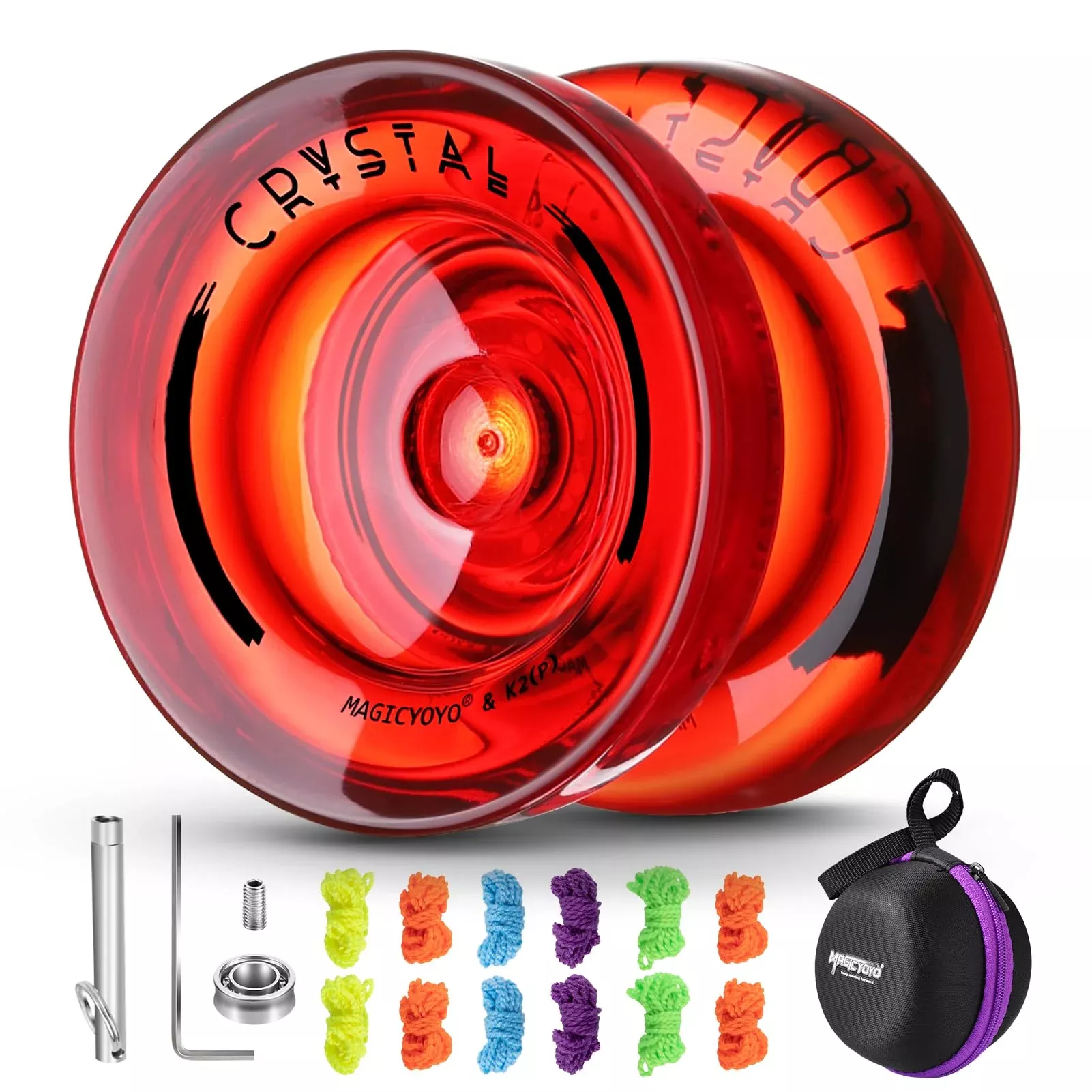 Professional Responsive Yoyo K2 Crystal, Dual Purpose Plastic Yoyo For