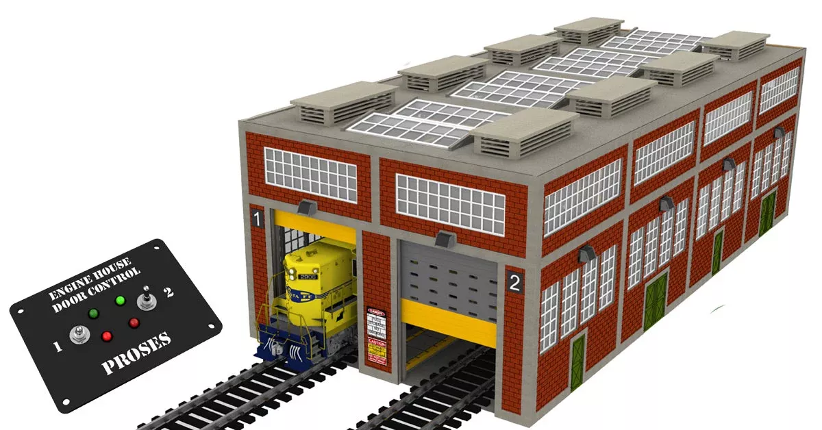 Proses By Bachmann 39114 O Scale Laser Cut Kit 2 Stall Engine House with Motorized Doors