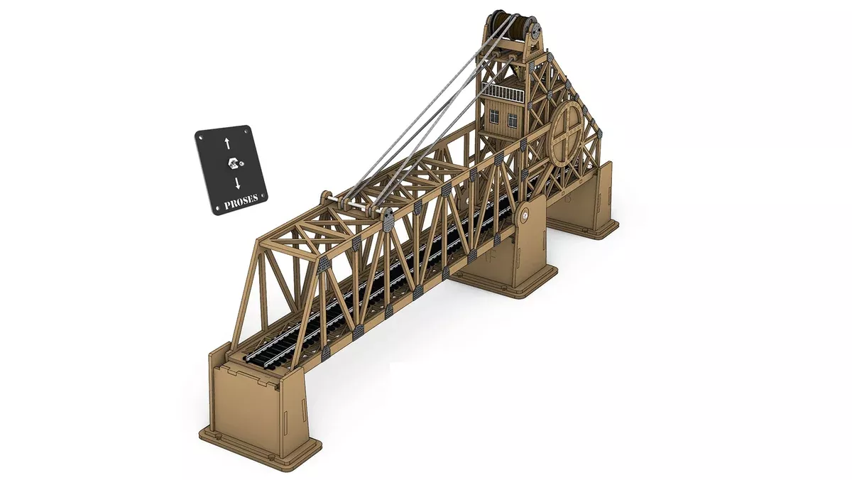 Proses By Bachmann 39126 HO Scale Laser Cut Motorized Drawbridge Kit