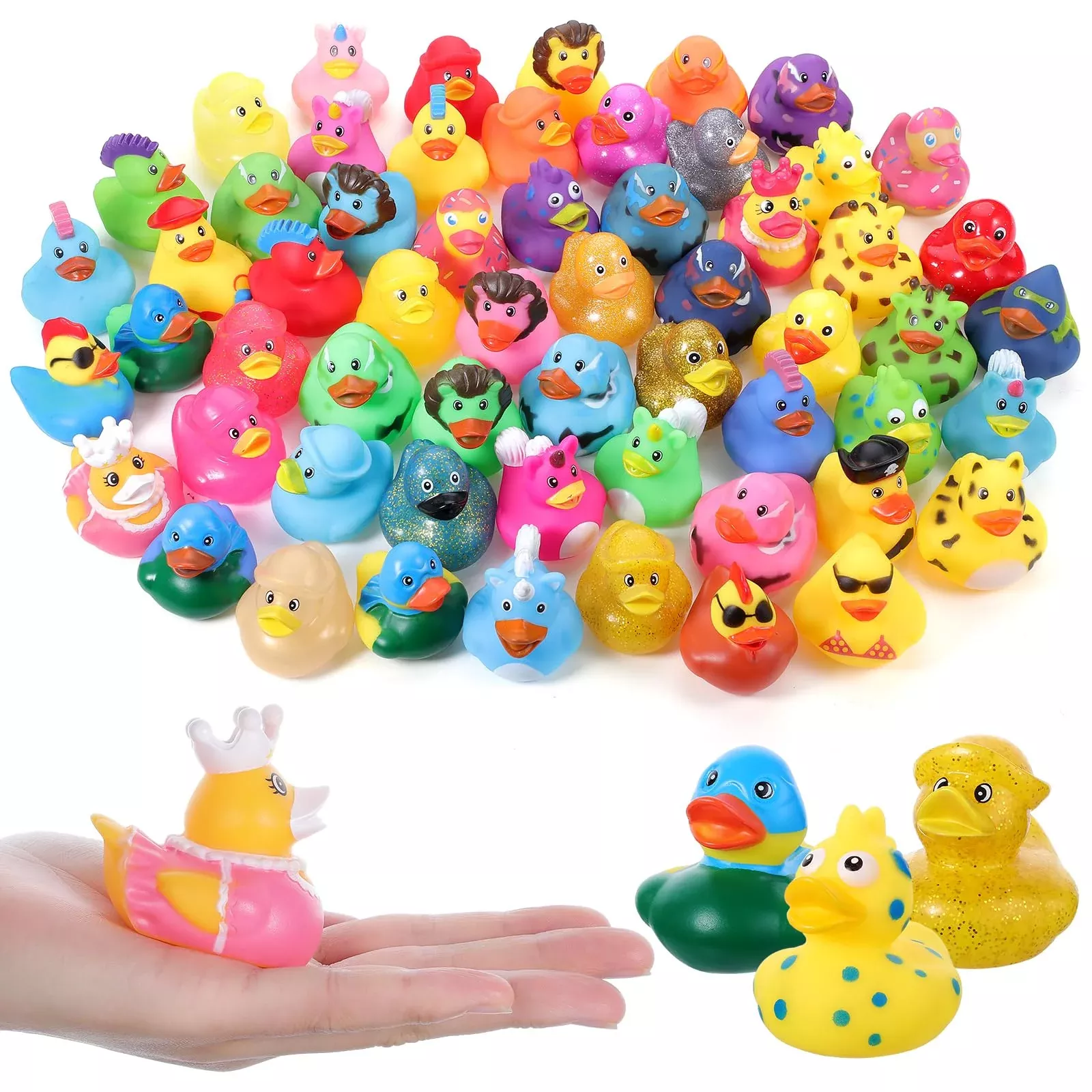 Prudiut Rubber Ducks 30 Pcs Assorted Fun Bath Toys for All Ages