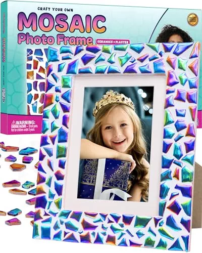 PURPLE LADYBUG DIY Mosaic Picture Frame Craft Kit, Multicolor