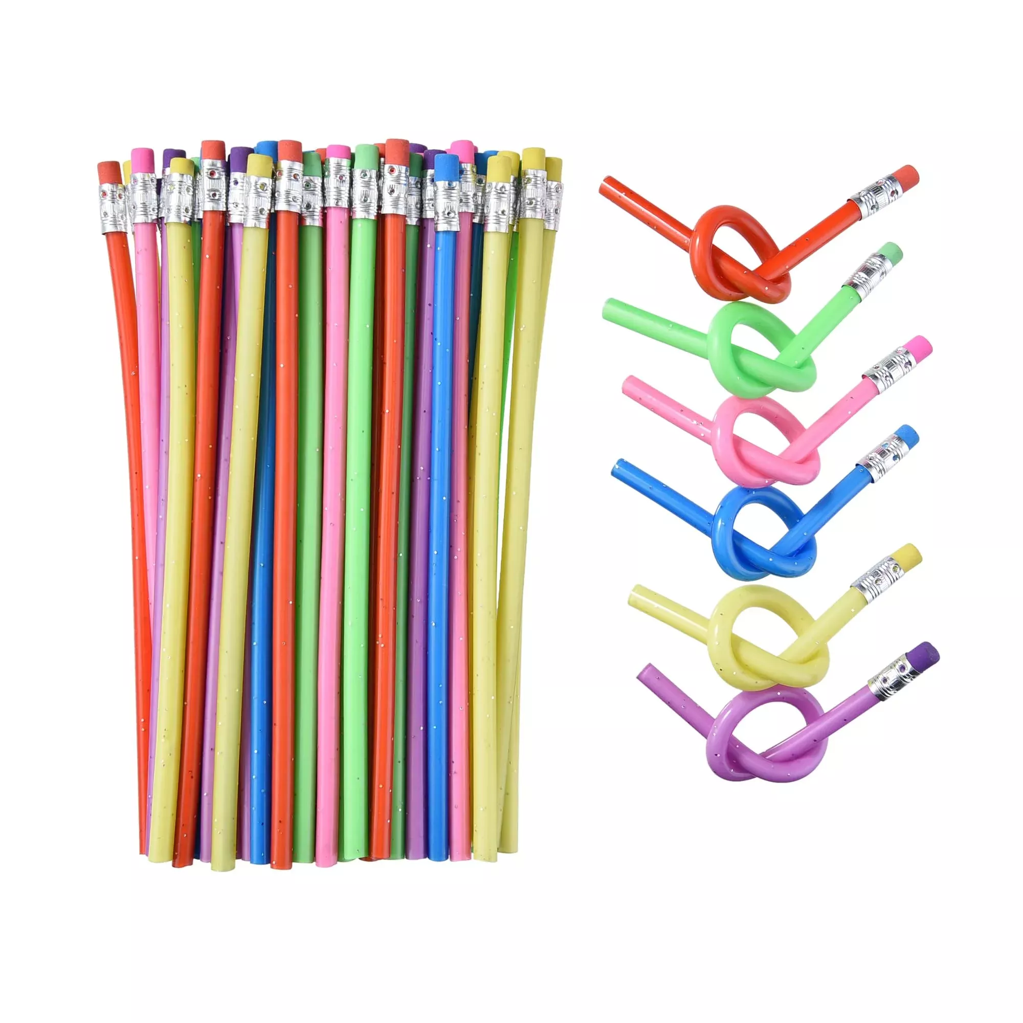 Qdxativp 48Pcs Bendy Fun Pencils For Kids,Magic Bendable Flexible Colo