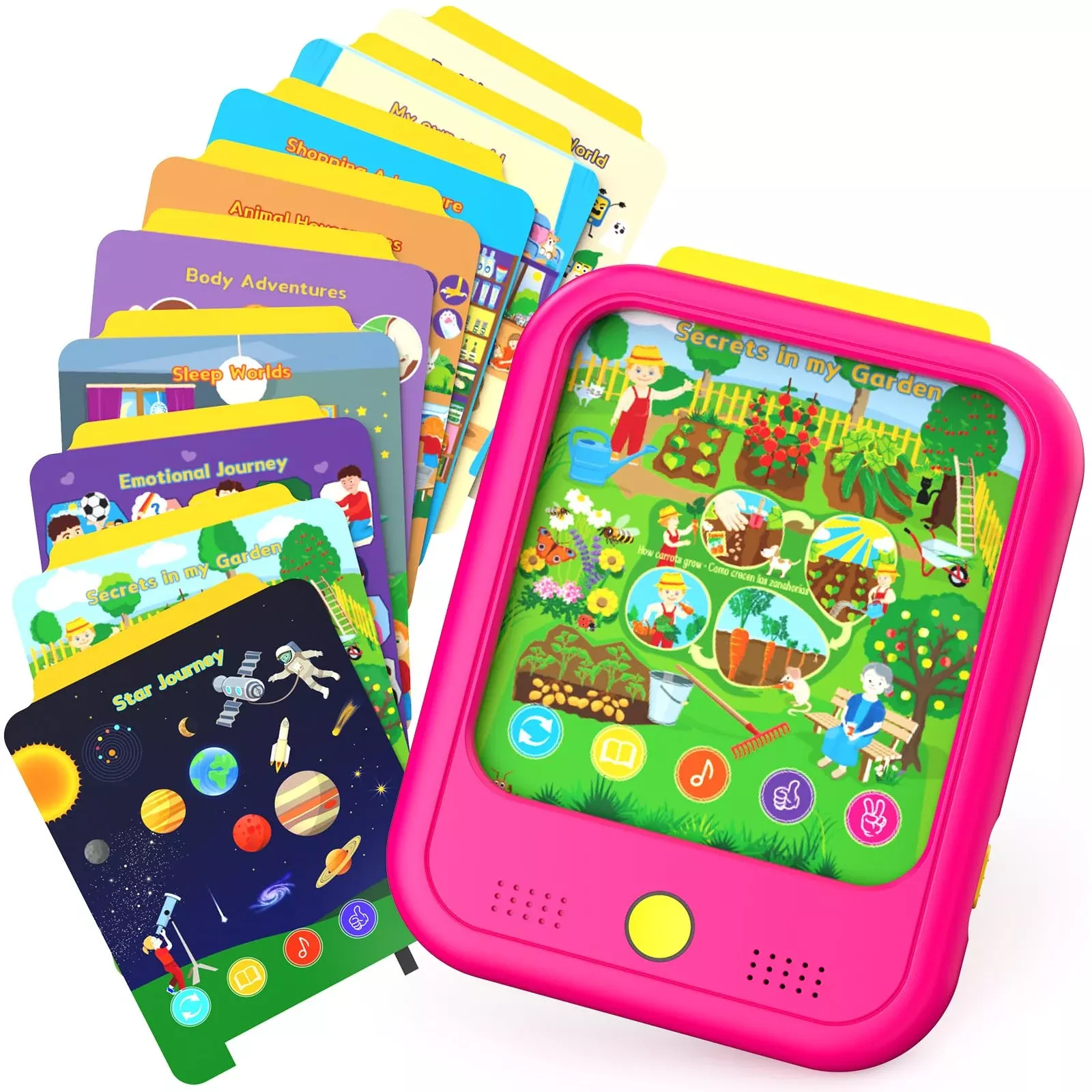 Qiaojoy Kids Learning Tablet - Educational Pad for Toddlers 2-5, Pink,