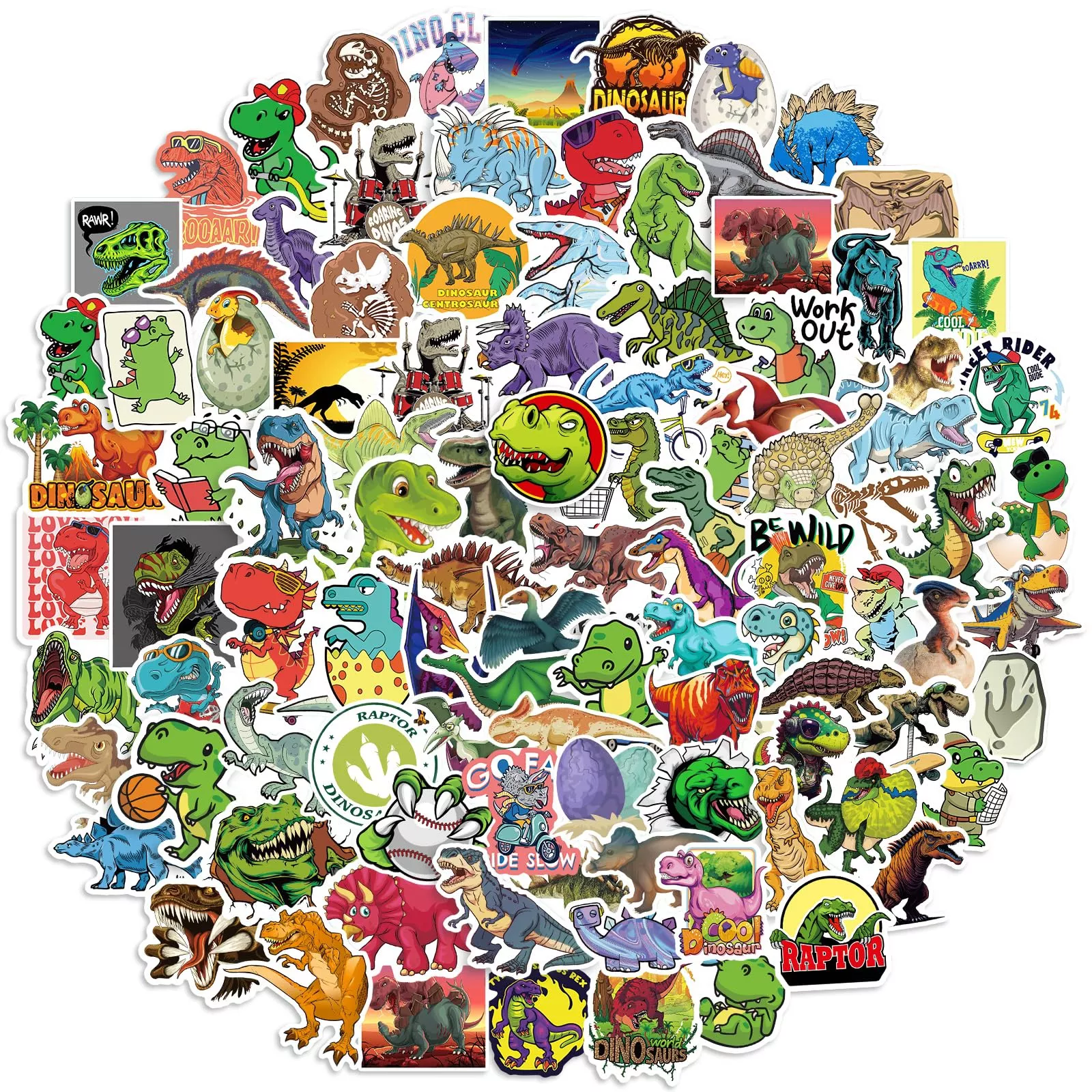 QTL Dinosaur Stickers for Kids 2-4, 200pcs, 2-
