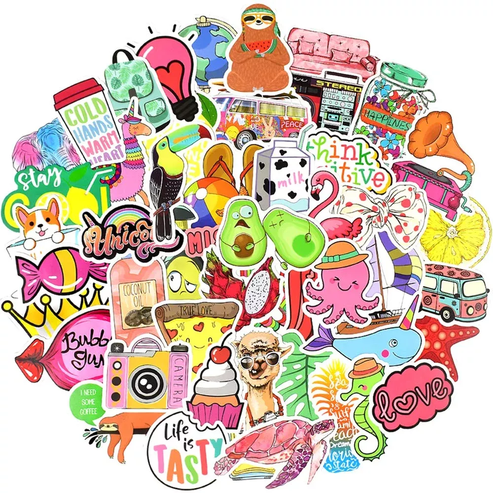 QTL VSCO Stickers for Hydroflask 150Pcs Waterproof Cute Bright