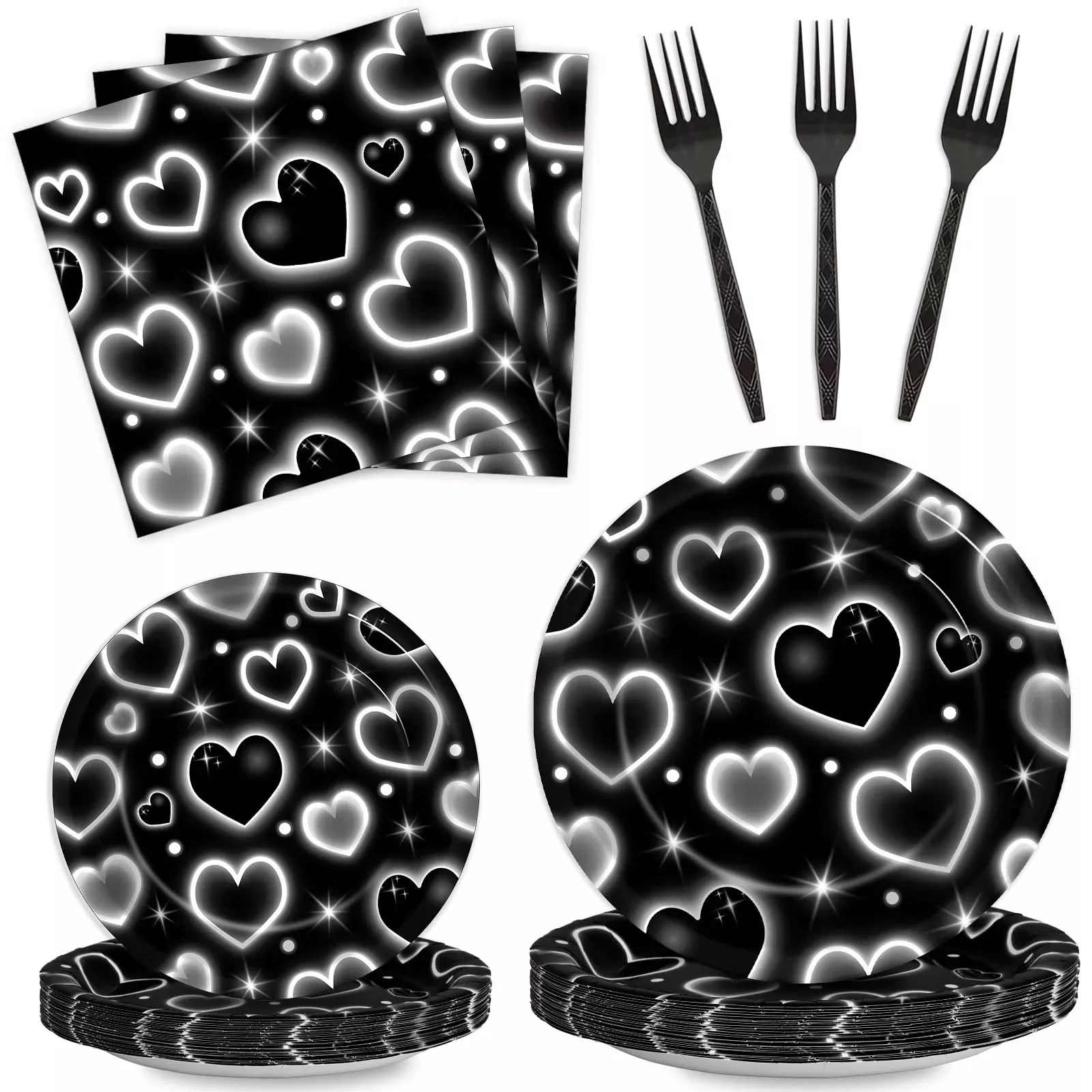 Qyeahkj 2000s Party Plates Set, 100PCS, Colorful, Y