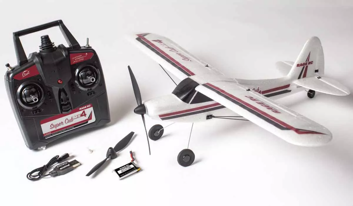 Rage RC A1114 Super Cub MX4 Micro 4-Channel RTF Airplane with PASS (Pilot Assist Stability Software) System