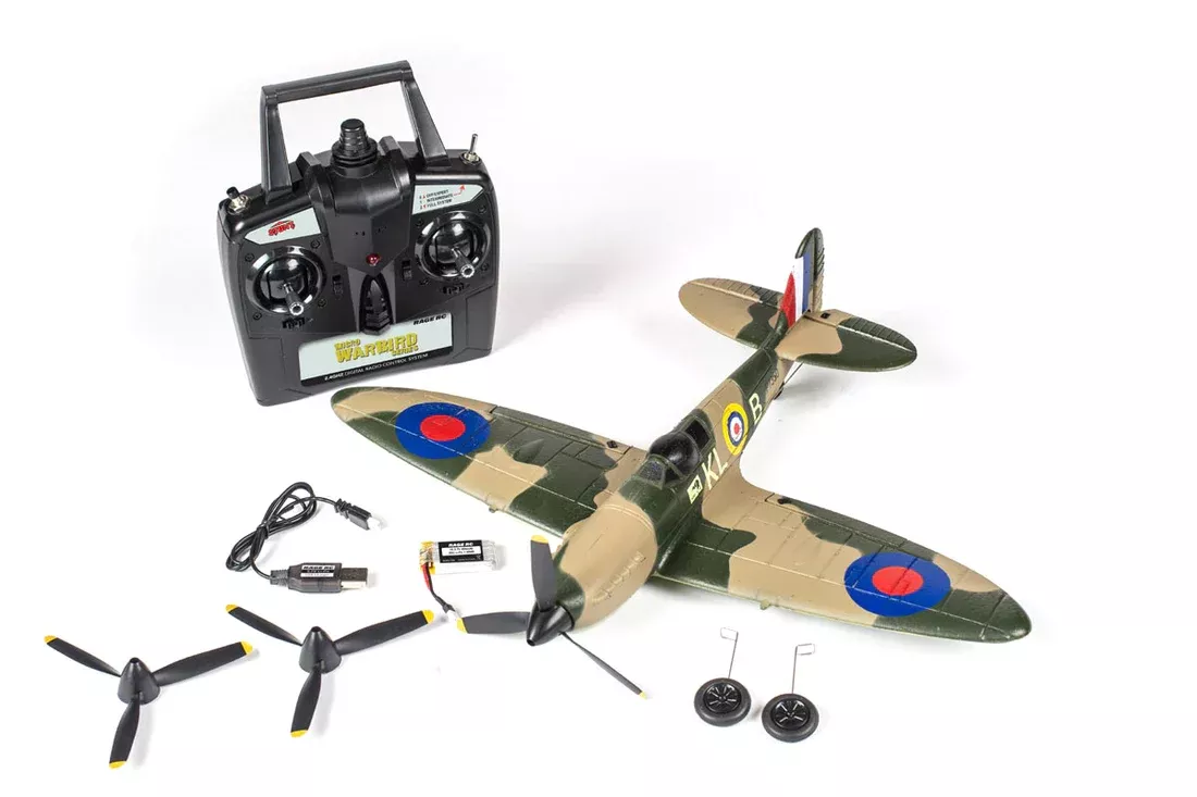 Rage RC A1303 Supermarine Spitfire Micro RTF Airplane with PASS (Pilot Assist Stability Software) System