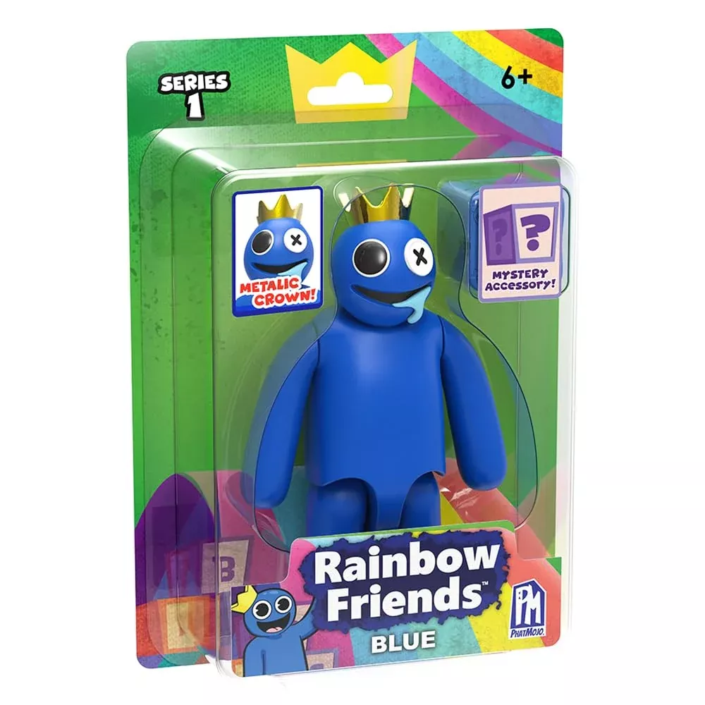 Rainbow Friends Blue Action Figure - 5" Tall Posable Plastic Toy, Mode