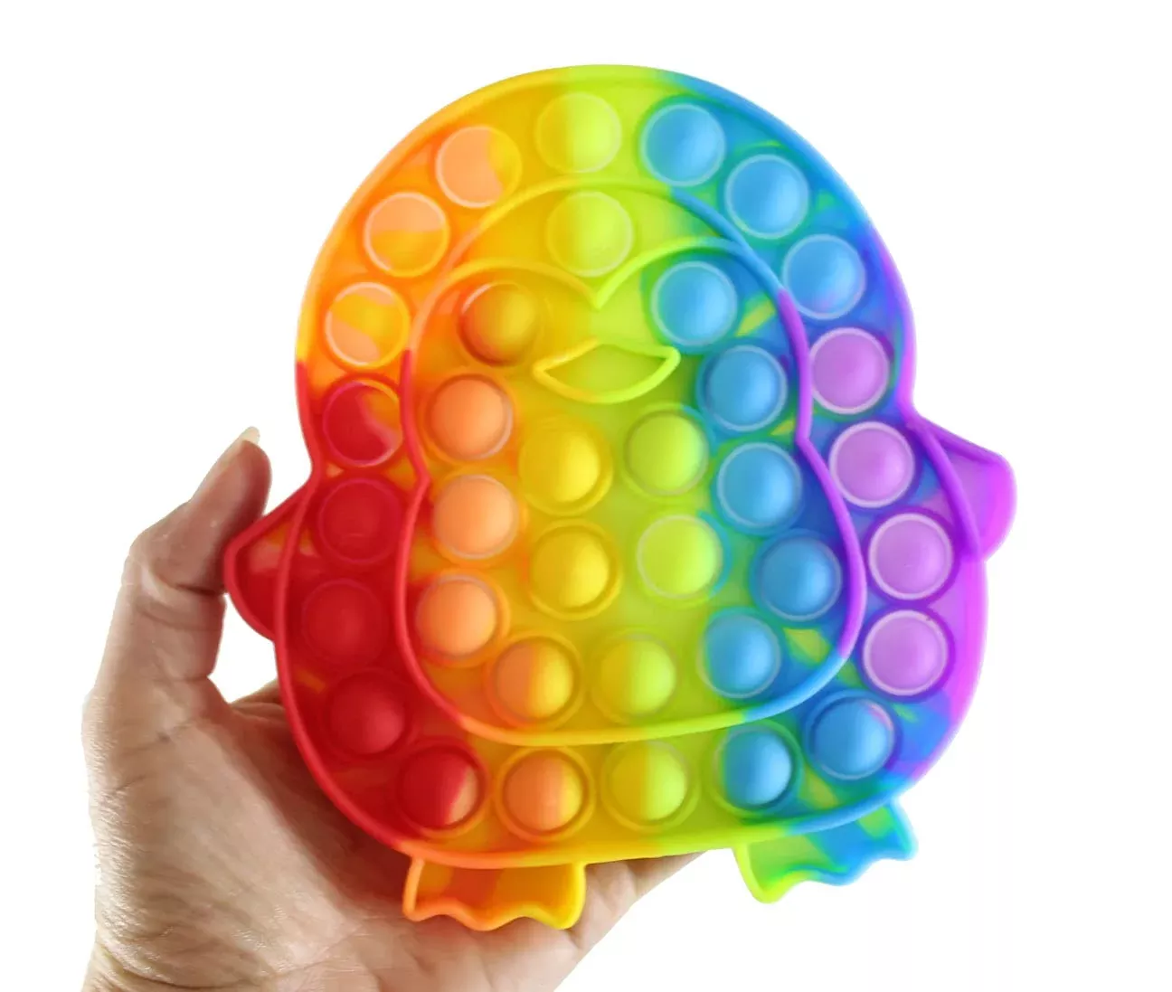 Rainbow Penguin Bubble Pop Fidget Toy - Ocean Sea Animal Silicone Push