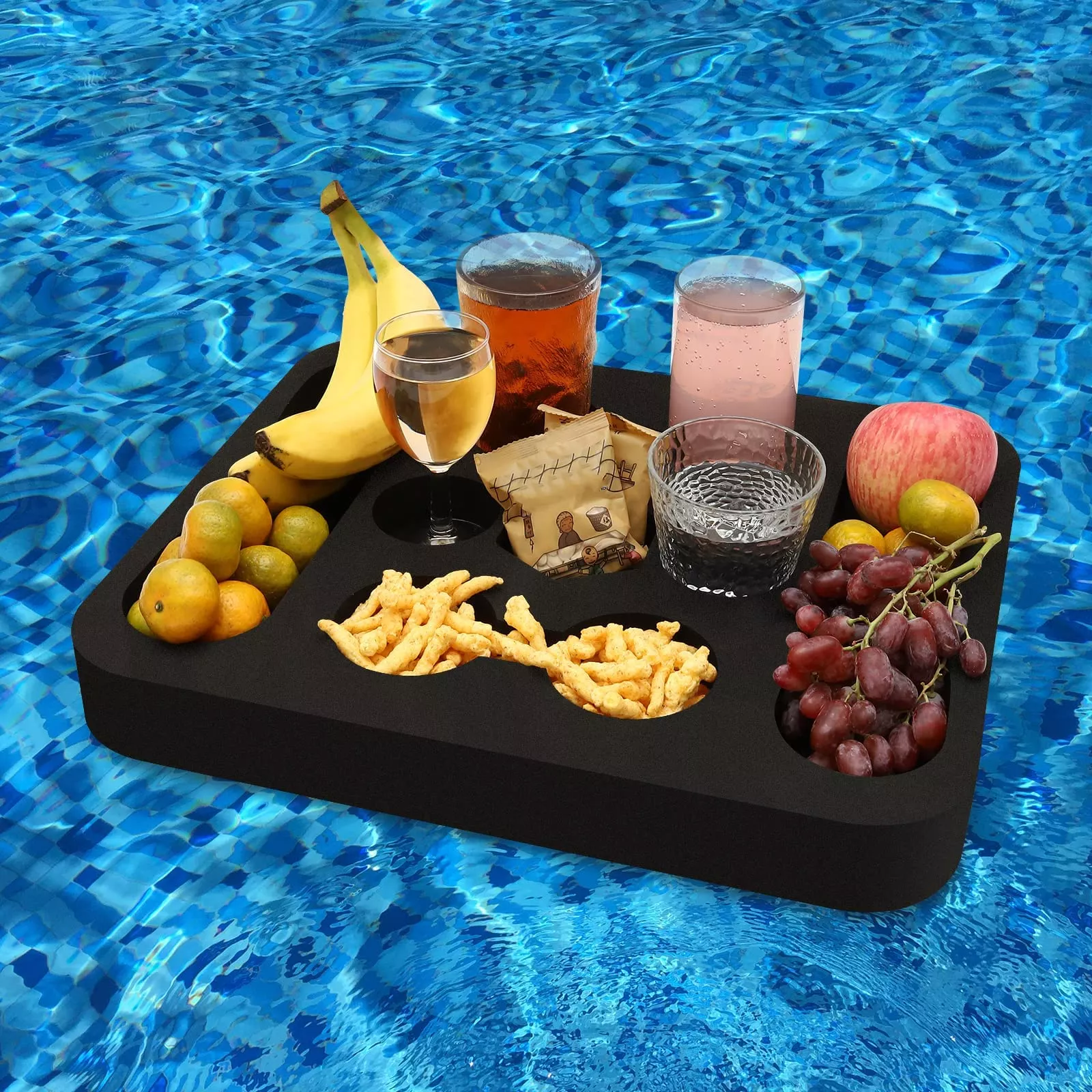 RAMIEYOO Floating Drink Tray for Pool, Hot Tub, 17" x 12