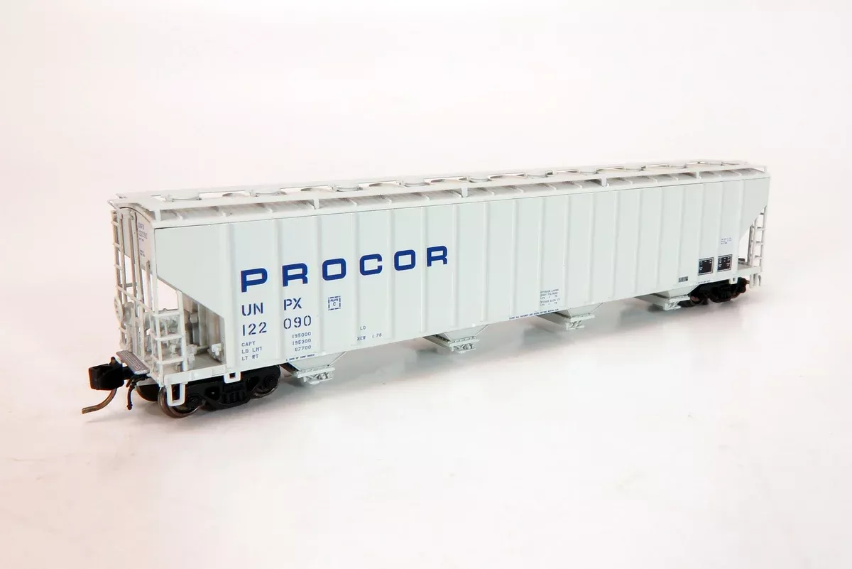 Rapido 560001 N Scale Procor 5820 Covered Hopper Procor Ltd. UNPX (Blue Stencil Lettering 6 Pack)