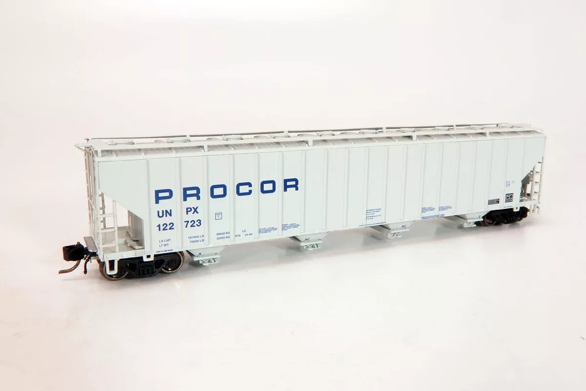 Rapido 560002A N Scale Procor 5820 Covered Hopper Procor Ltd. UNPX (Blue Solid Lettering Single Car #'s Vary)