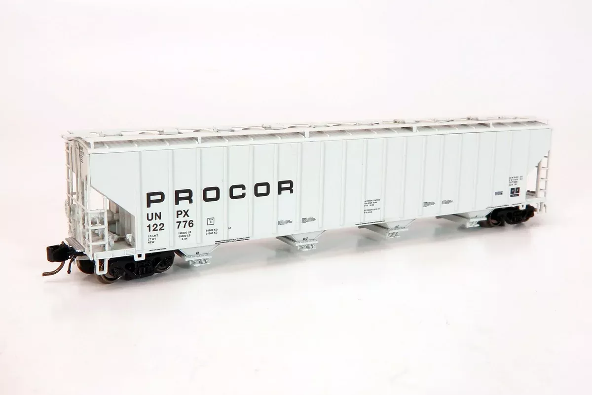 Rapido 560005 N Scale Procor 5820 Covered Hopper Procor Ltd. UNPX (Solid Lettering 6 Pack)