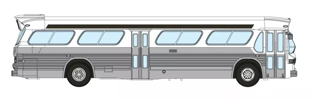 Rapido 573098 N Scale New Look Suburban Bus - Unlettered White/Silver (with Working Headlights)