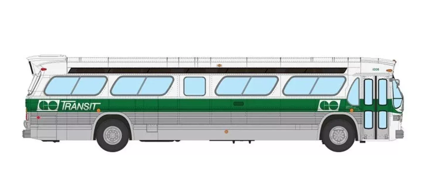 Rapido 753107 HO Scale Deluxe New Look Suburban Bus - GO Transit 1008