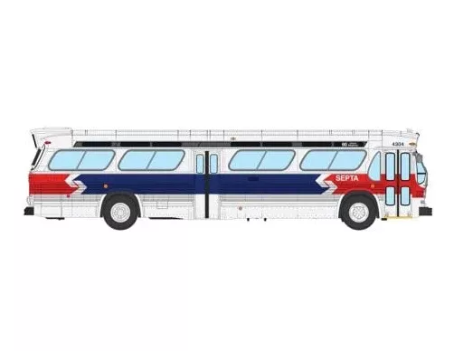 Rapido753163 HO Scale Deluxe New Look Suburban Bus - Philadelphia SEPTA - Late 4304