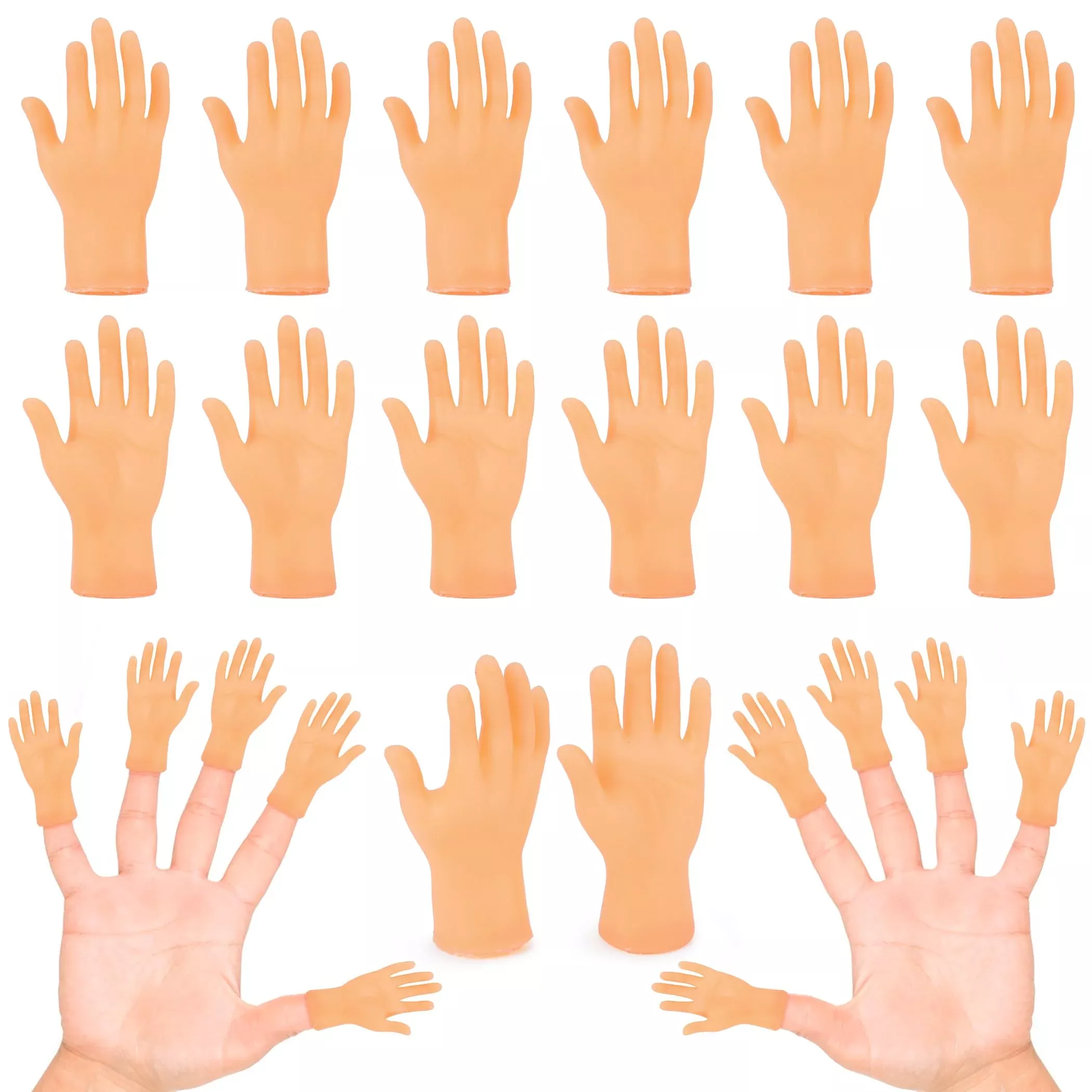 Rclxl Miniature Realistic Finger Hands Pack of 30 Skin Color