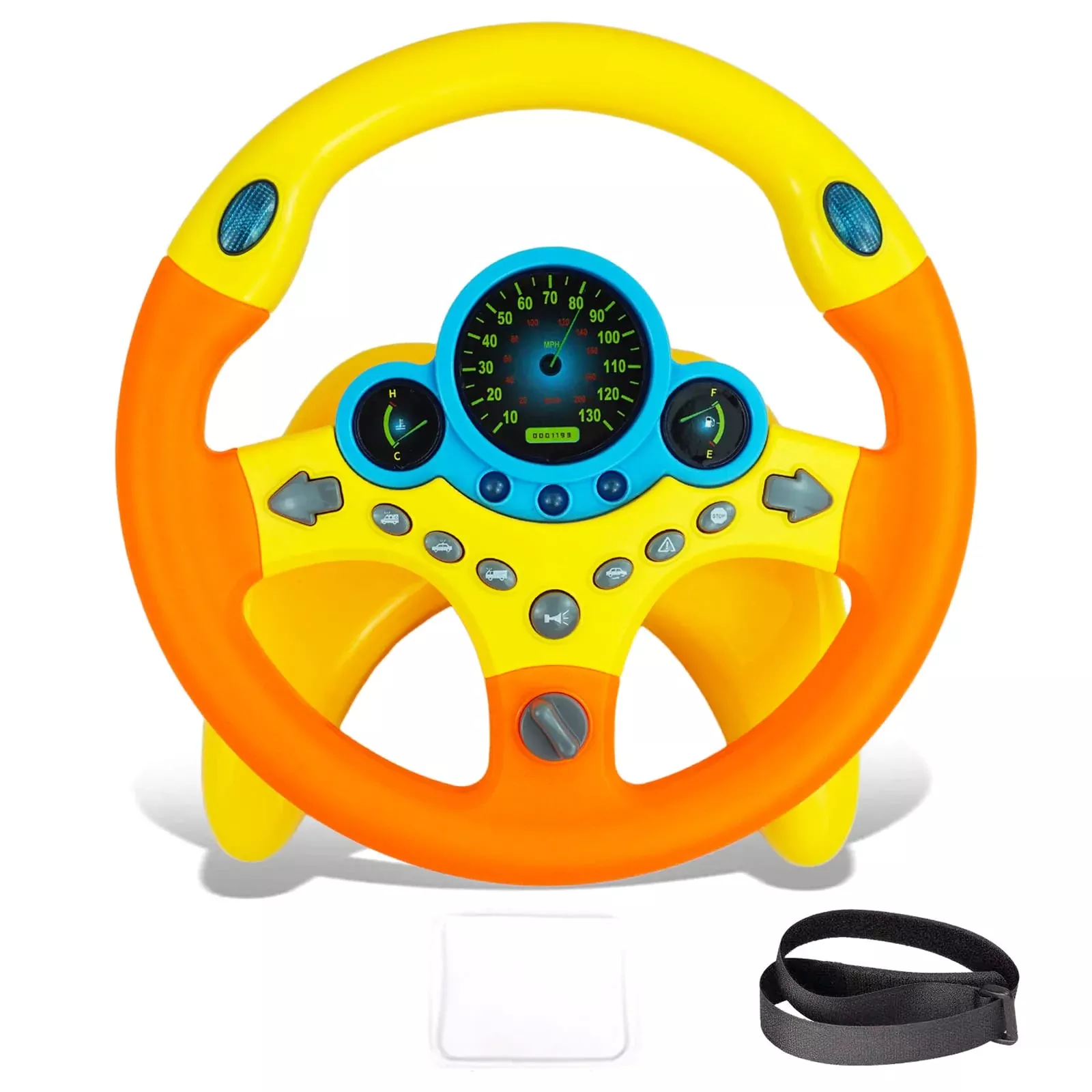 RedCrab Kids Electric Steering Wheel Toy - Orange - Small