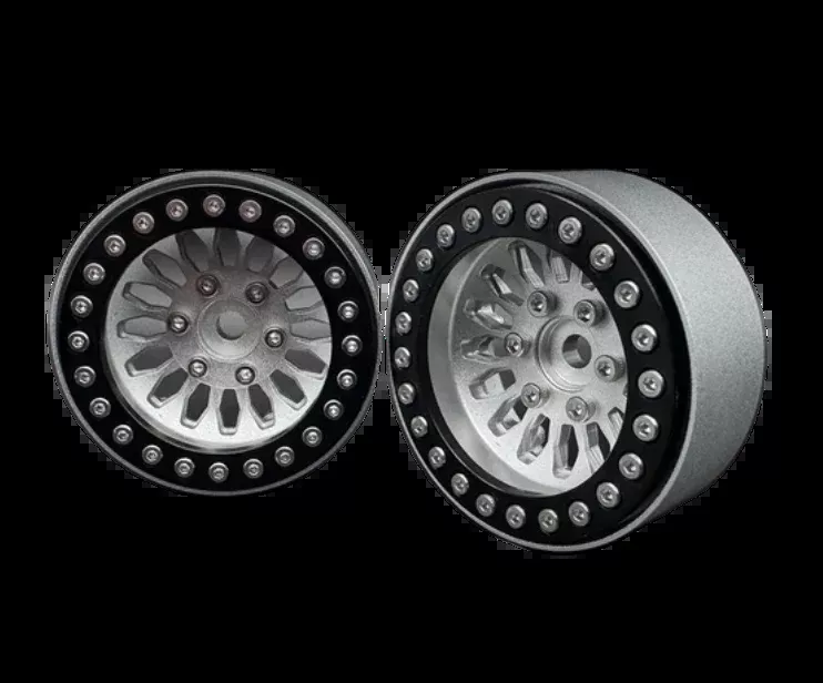 Reefs RC SEHREEFS218 Shield 1.9" Beadlock Deep Dish Off-Road Crawler Wheels with Black Rings and Hardware