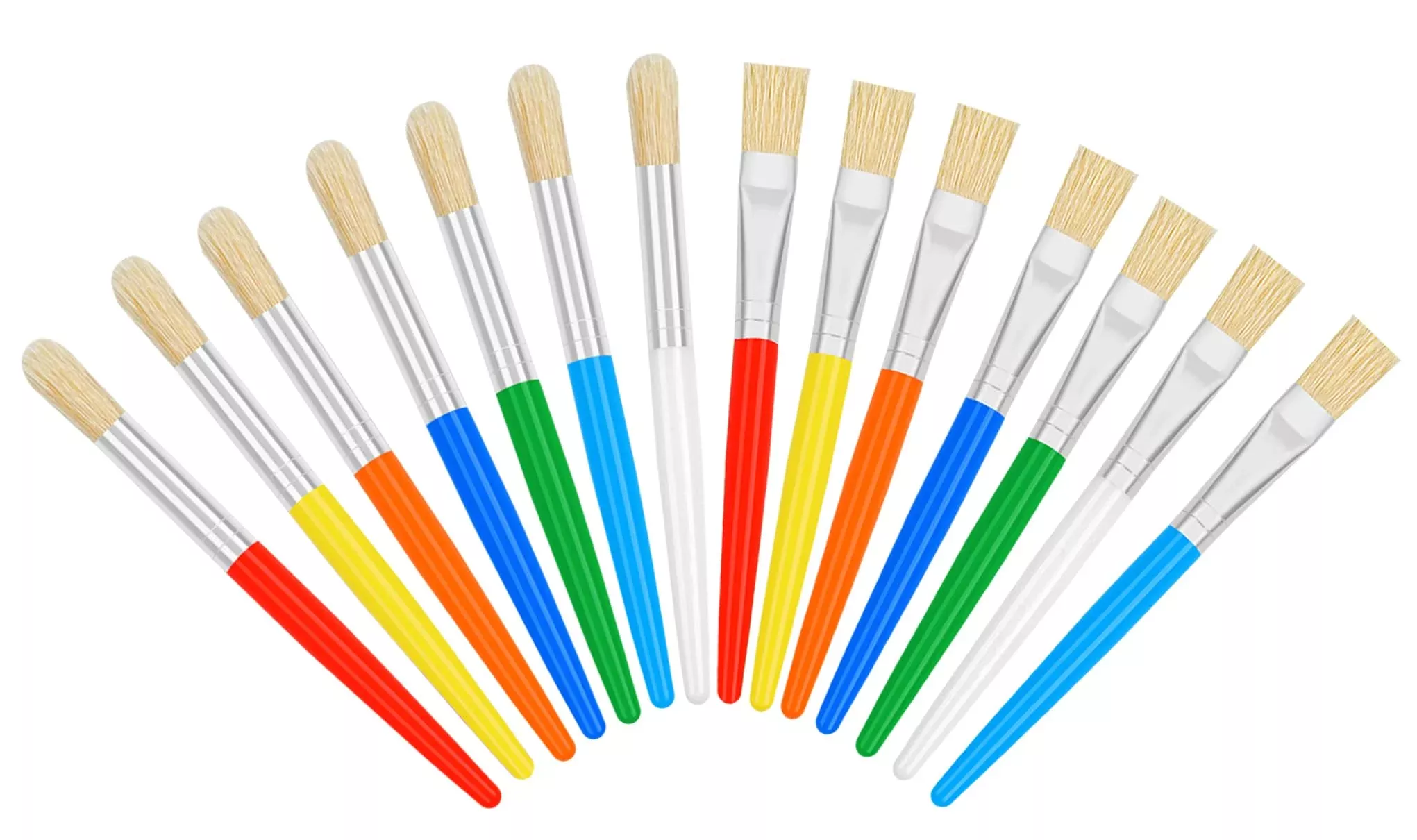 REGUICORP 14PCS Kids Paint Brushes Set, Multi-Color, Easy Grip
