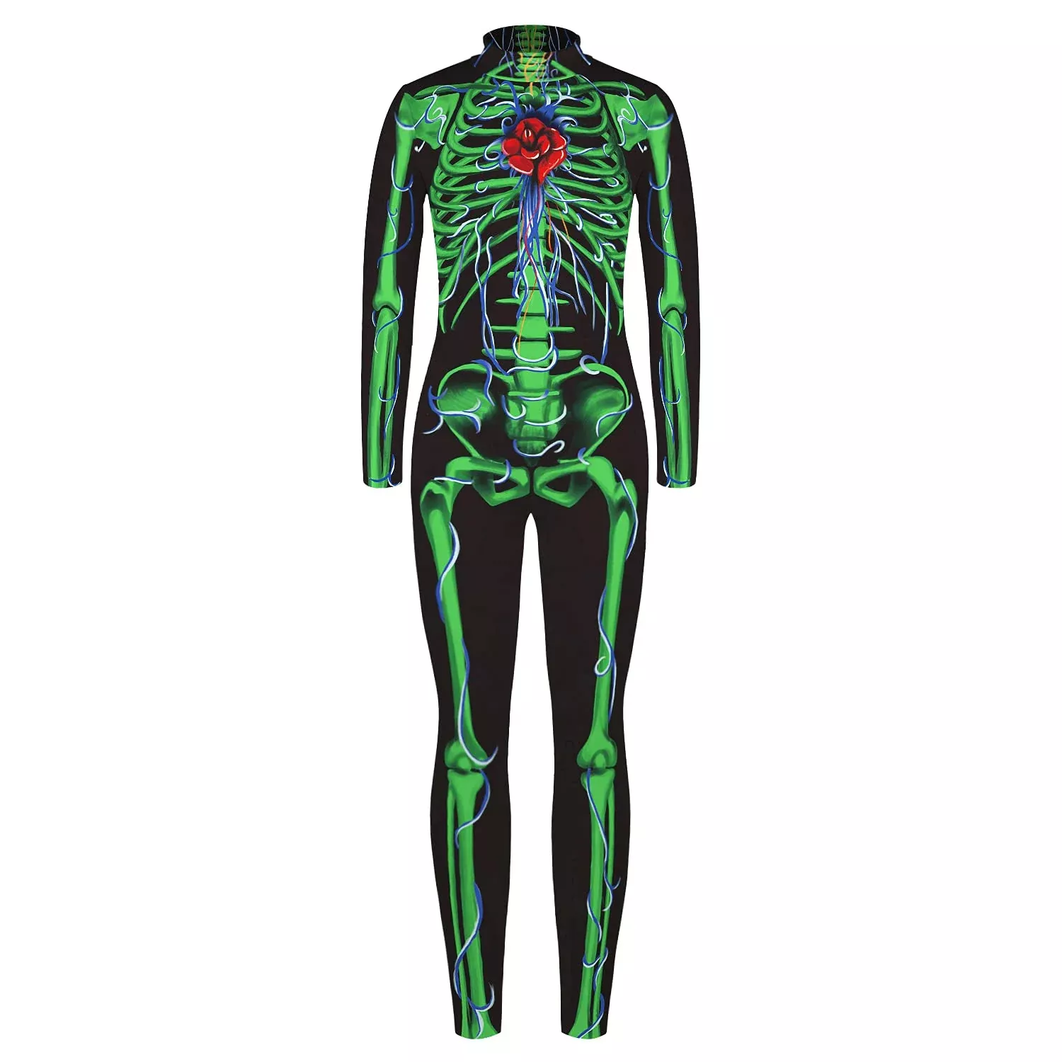 Remimi Kids Skeleton Bodysuit 9-10 Years Skeleton Green 3D Print