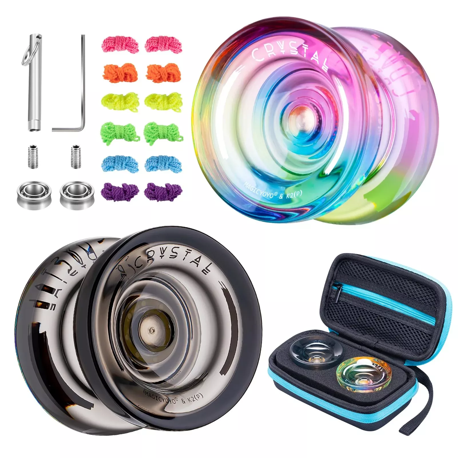Responsive Yoyo For Kids, K2 Crystal Yoyo Pack Of 2, Dual Purpose Plas