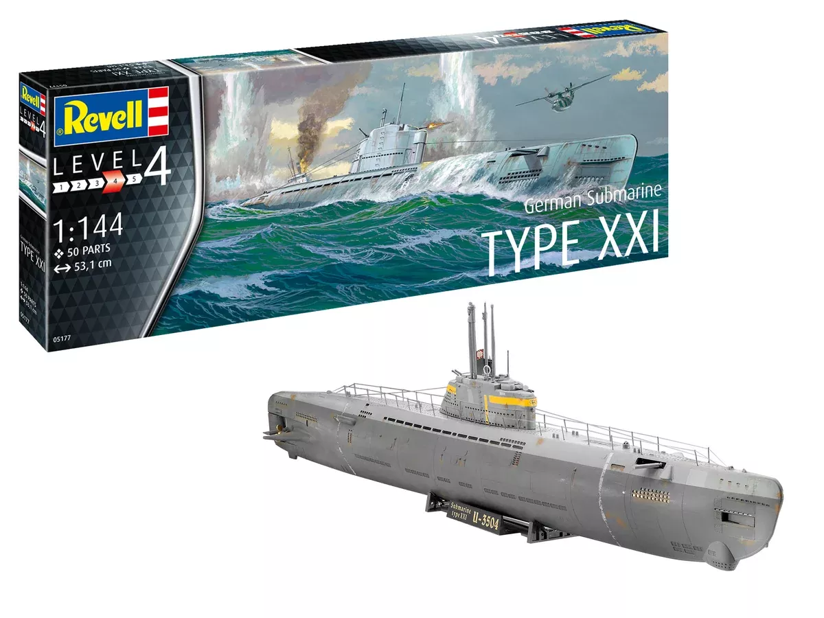 Revell of Germany 5177 1/144 German Type XXI Submarine Model Kit