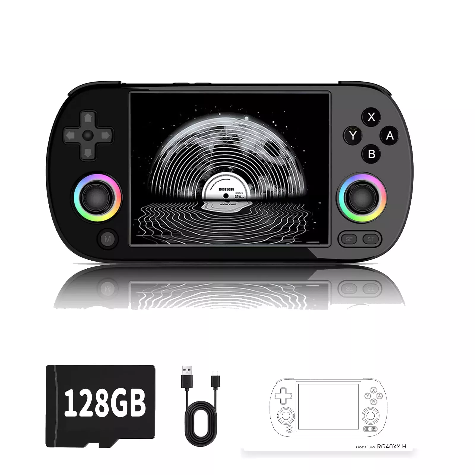 Rg40Xx H Retro Handheld Game Console,4.0 Inch Ips Screen Built-In 128G