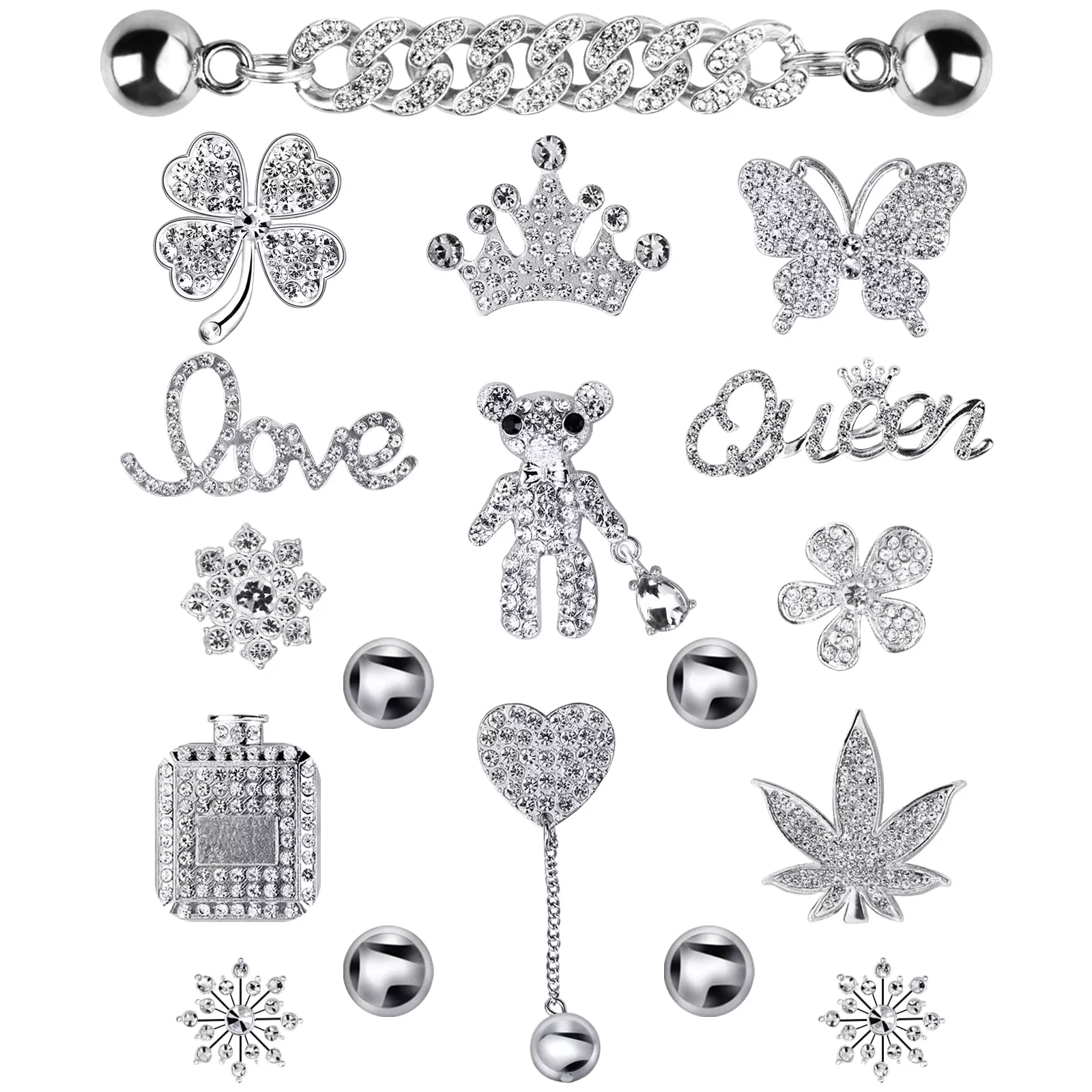 Rhinestone Bling Decoration Charms, Diamond Trend Designer Luxury Cute