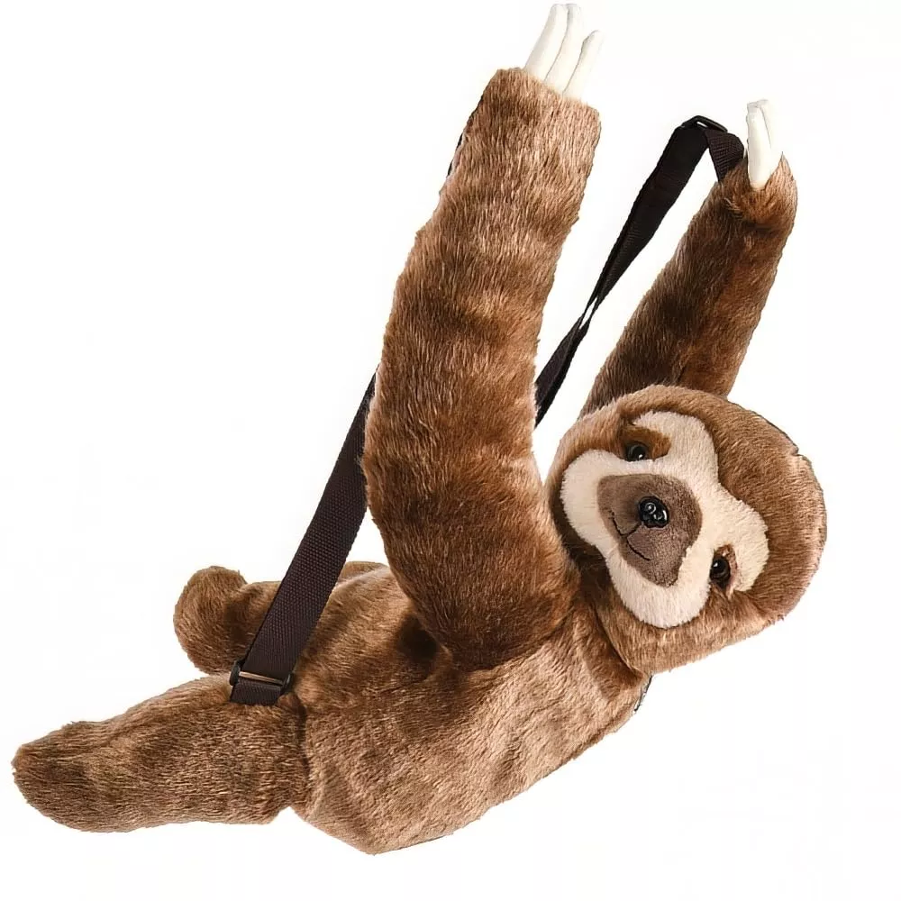 Rhode Island Novelty Sloth Plush Backpack 20" Brown for Kids 3+