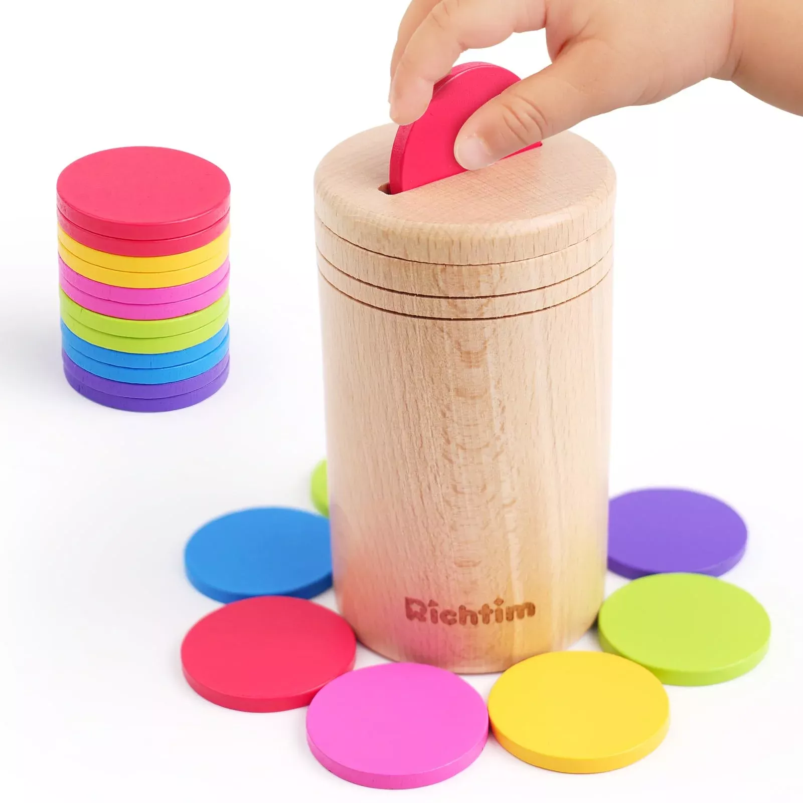 Richtim Montessori Sorting Toy For 1-3 Boys Girls: Wooden Box For Lear