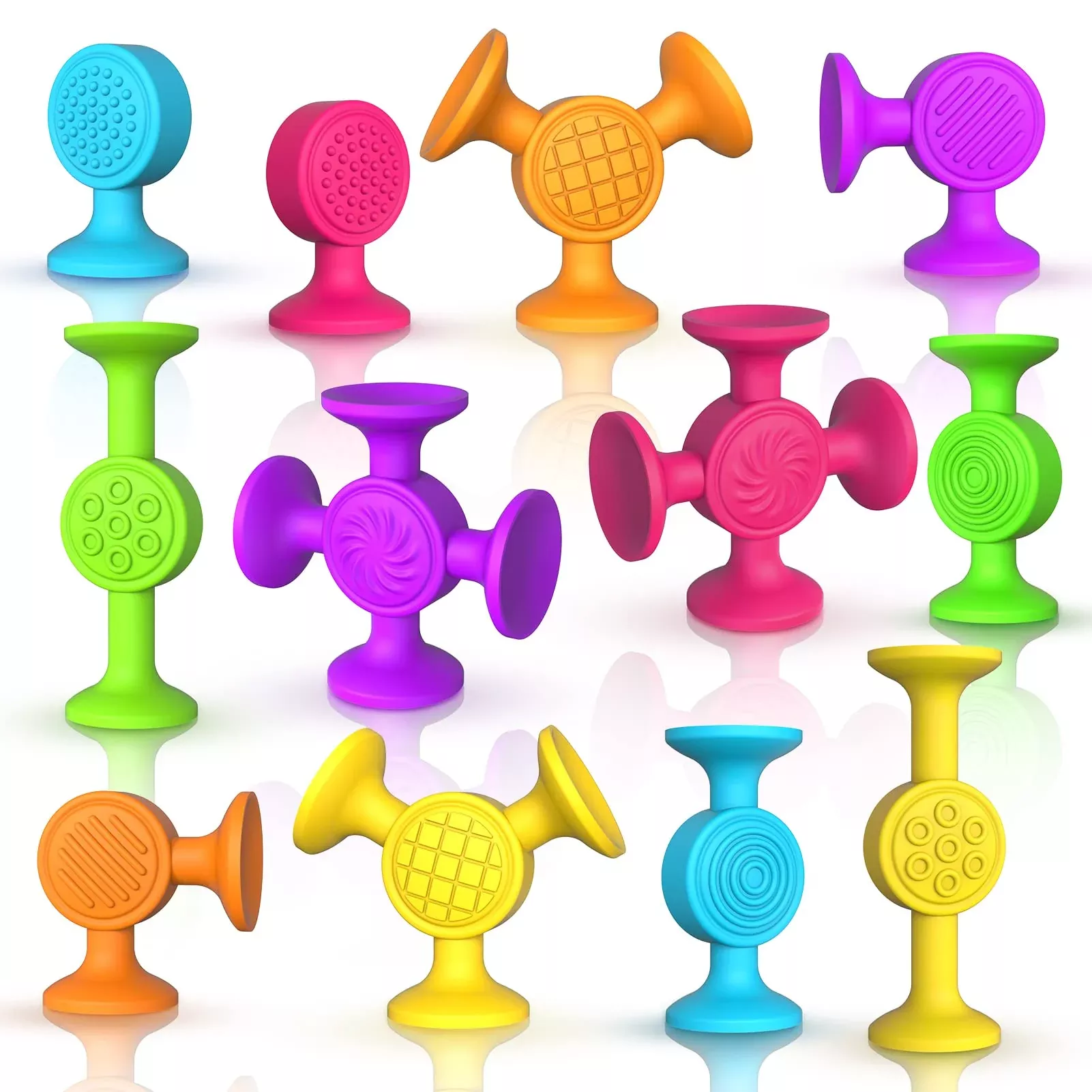Richtim Suction Bath Toys for Toddlers - 12 Large Interactive Toys