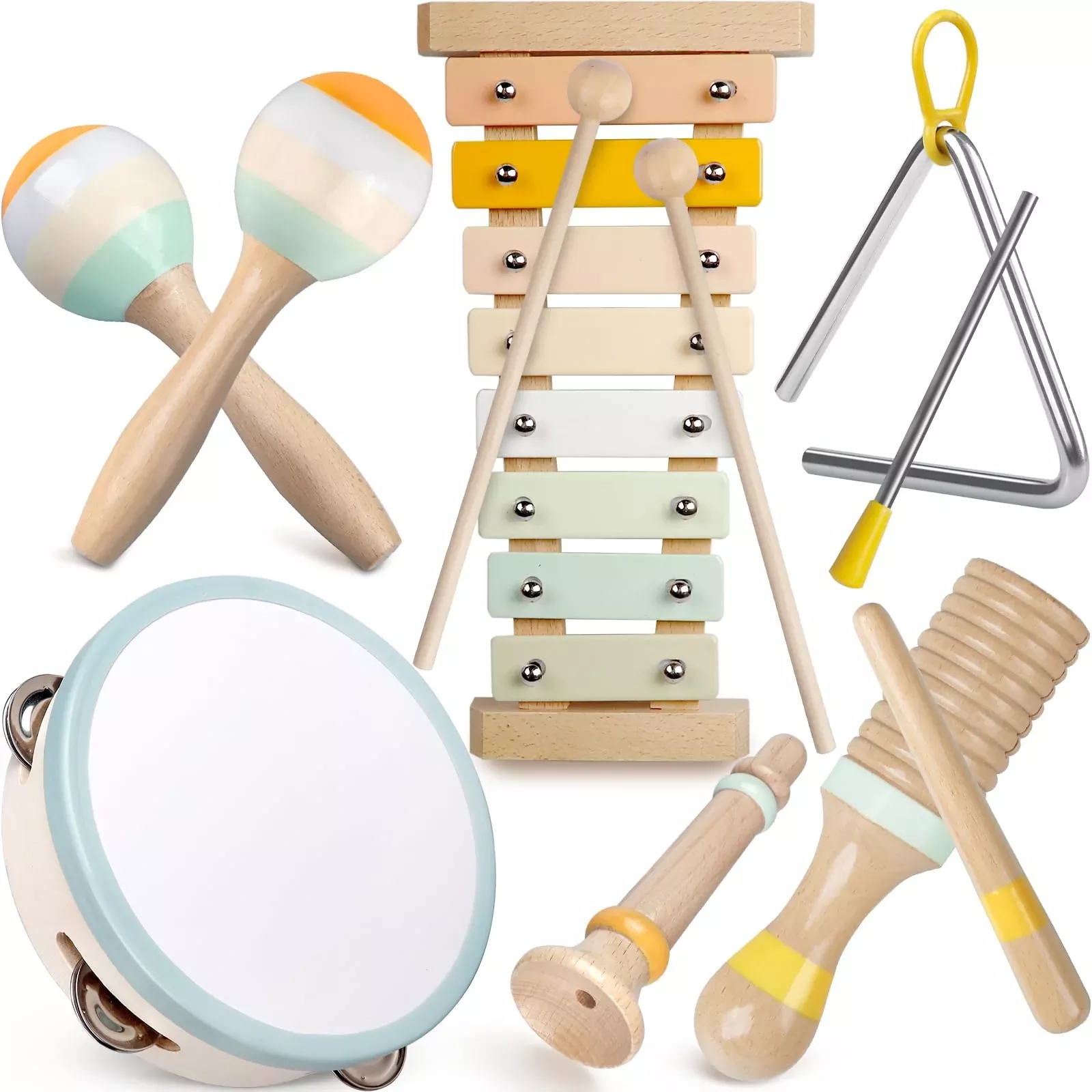 Rmischolar Baby Musical Instruments Set for Toddlers, Multicolored