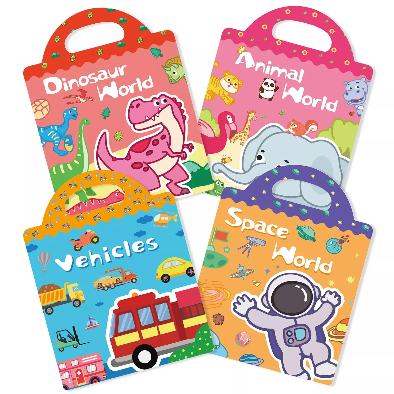 ROATEE Reusable Sticker Book for Toddlers, 4 Themes, PVC, Portable