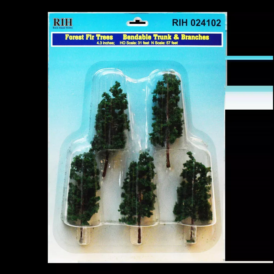 Rock Island Hobby 24102 Forest Fir Trees 5 Pack