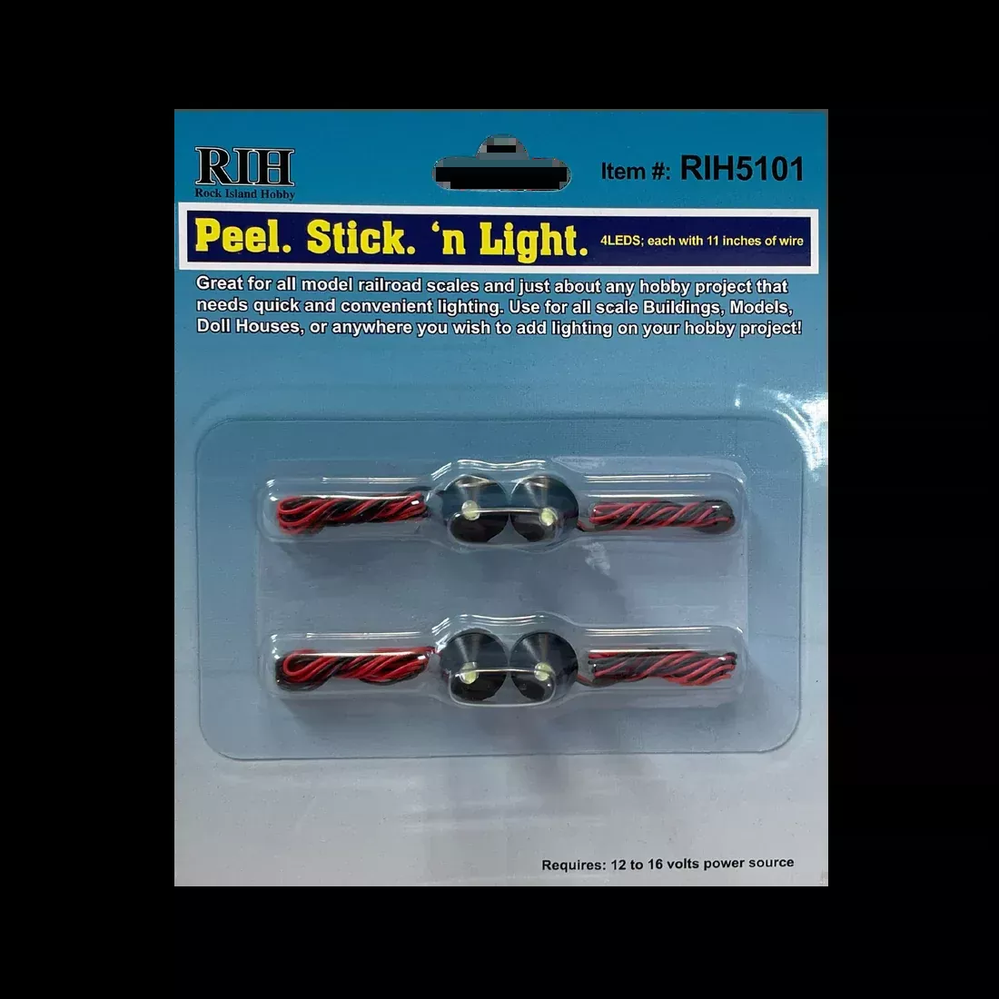 Rock Island Hobby 5101 Peel N Stick LED Light 4 Pack