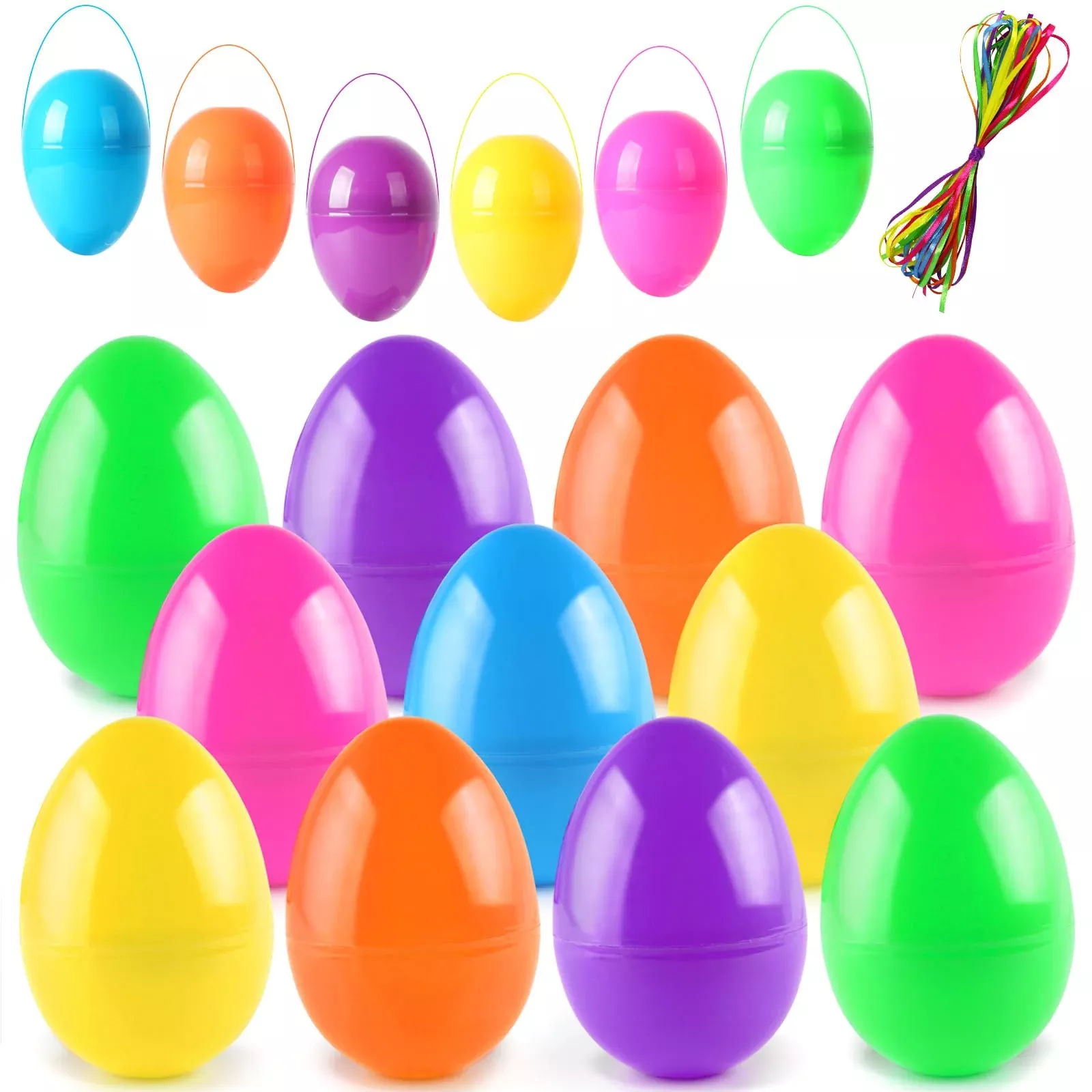 ROSAUI Large Fillable Easter Eggs, 36 Count, Assorted Colors