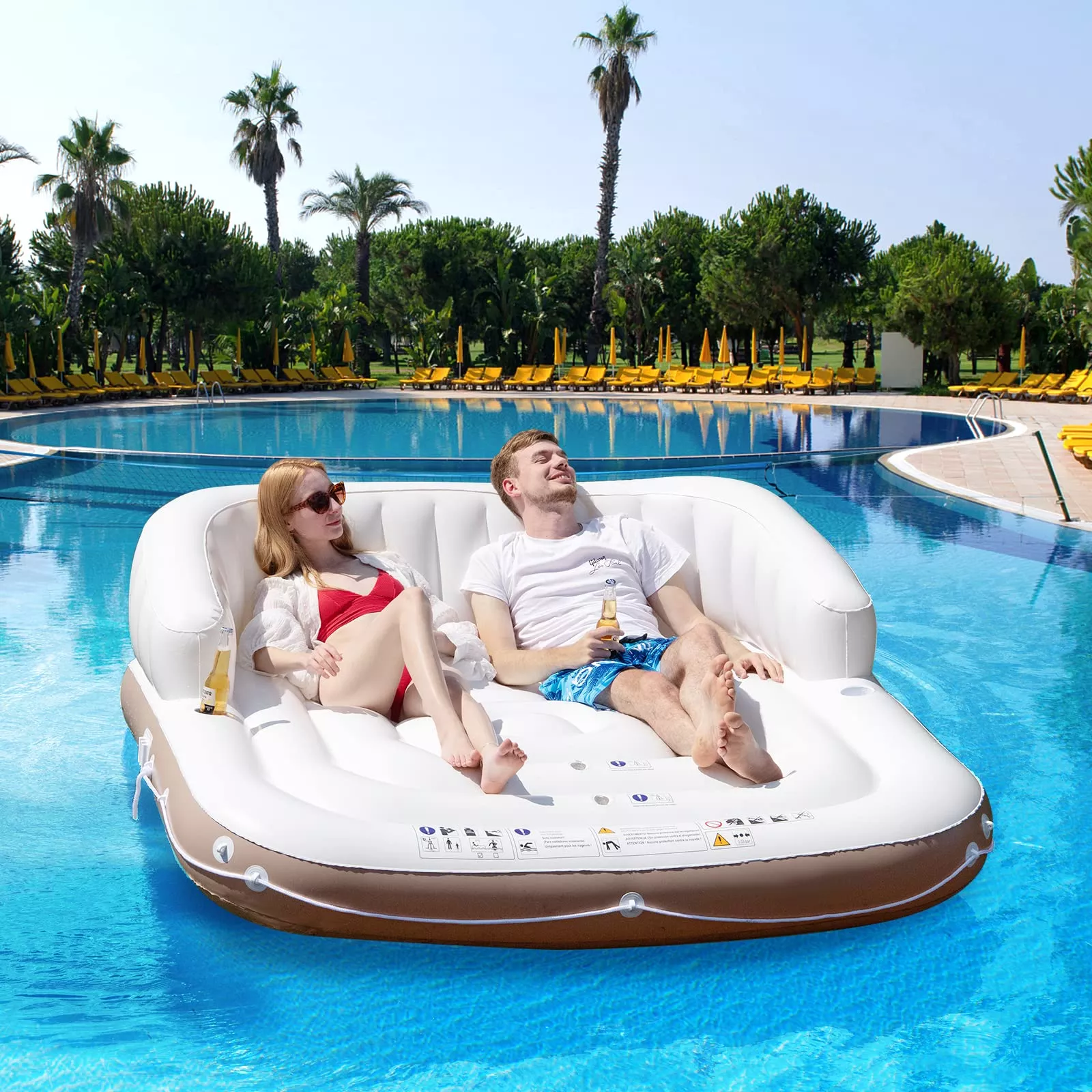 S AFSTAR Canopy Island Float for 2 Adults, 71" x 71",